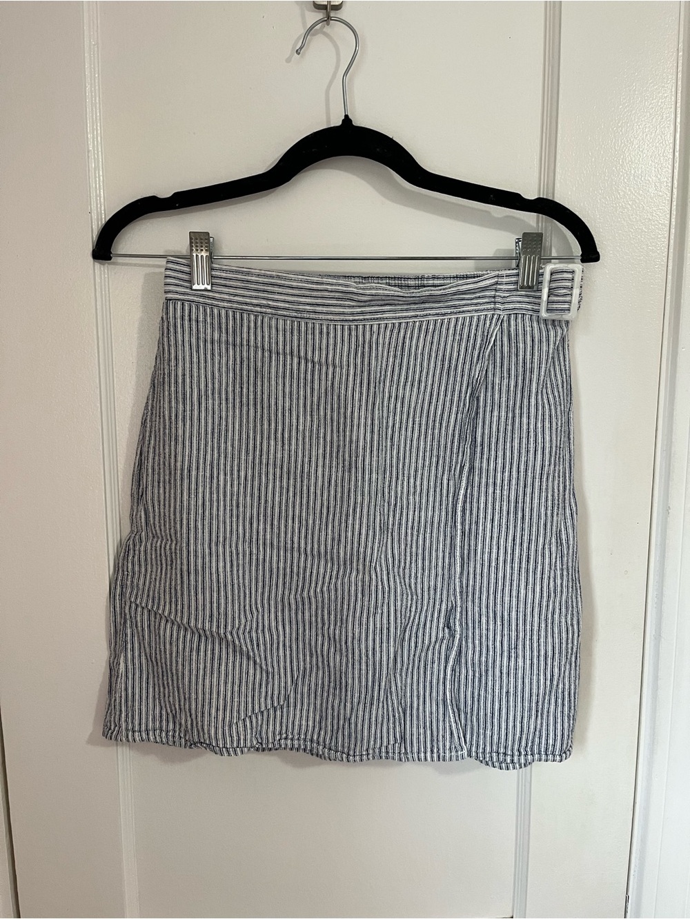 Max Studio Blue and White Striped Mini Skirt